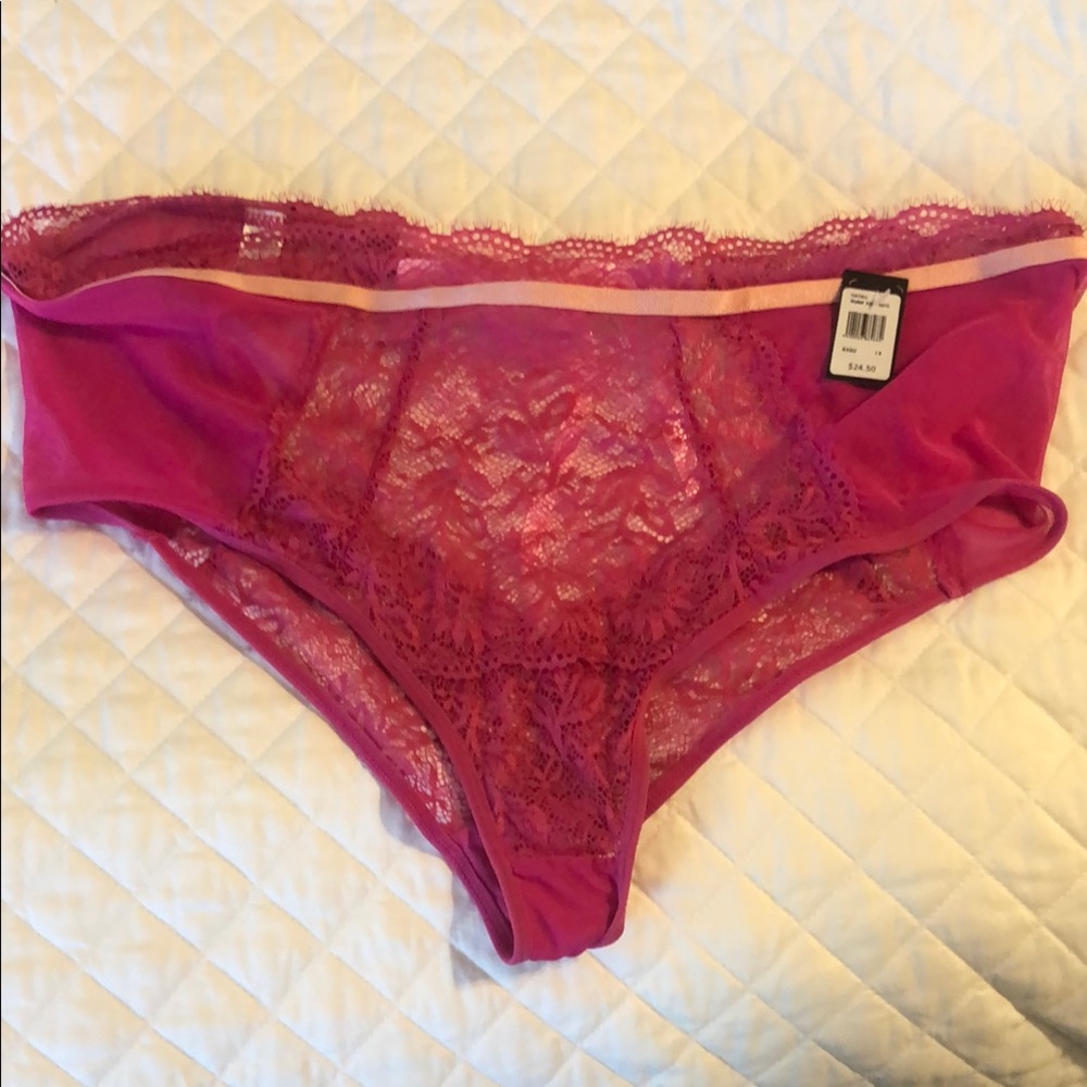 NWT Fredrick’s of Hollywood Lace Trim Pink Panties—1X
